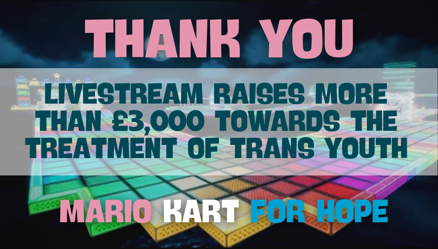 Livestream raises £3,050 towards the treatment of trans youth!
